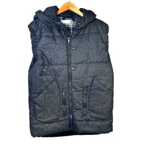 Dang Kko Mens Puffer Hooded Vest Gray Size Large Gorp Core Neutral Winter Casual